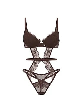 Rose Lace Lightly Lined Strappy Teddy
