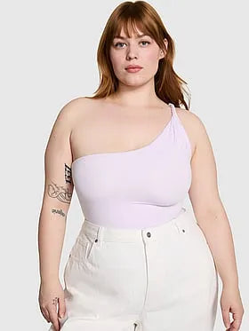PINK Base Stretchâ¢ Twisted One-Shoulder Tank Top