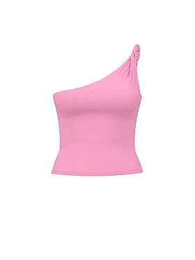 PINK Base Stretchâ¢ Twisted One-Shoulder Tank Top