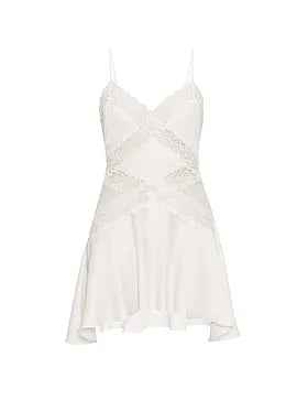 Dare to Dream Lace & Satin Flounce Slip Dress