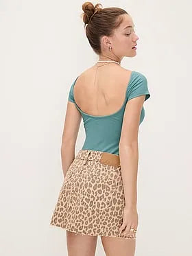 Denim by PINK Mid-Rise Jean Skirt