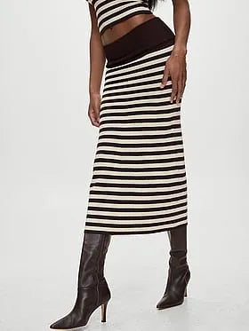 Tucker Knit Midi Skirt