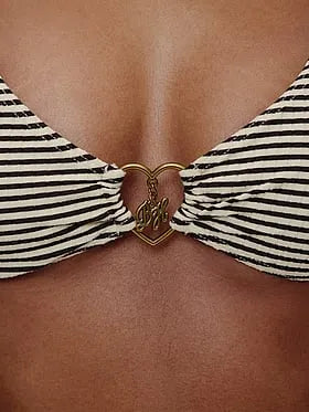 Beau Striped Rib Bikini Top