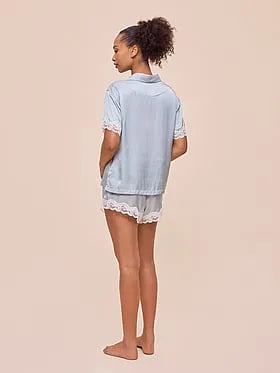 Annabelle Satin Lace Boxer PJ Set
