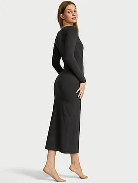 Shapewear by Victoria Smoothing Rib Long-Sleeve Maxi Dress