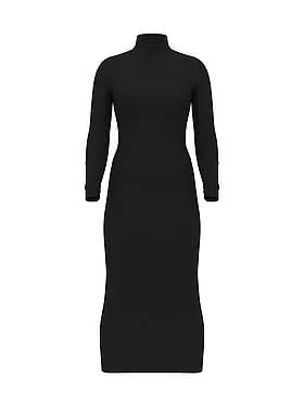 Shapewear by Victoria Smoothing Rib Long-Sleeve Turtleneck Maxi Dress