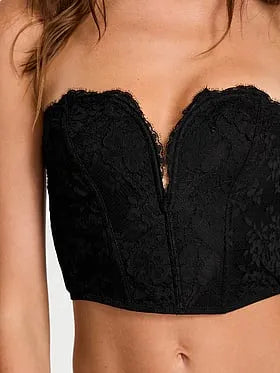 Dare to Dream Lace Deep-V Cropped Corset Top