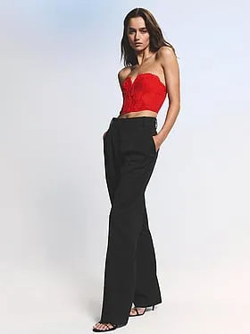 Dare to Dream Lace Deep-V Cropped Corset Top