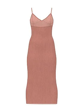 Sheer Knit Triangle Midi Dress