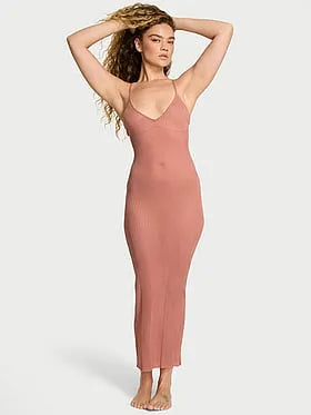 Sheer Knit Triangle Midi Dress