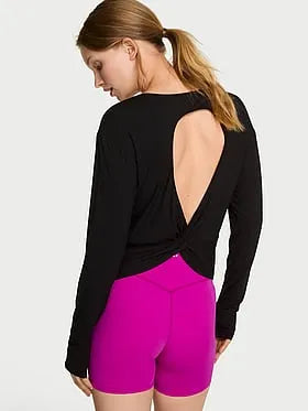 VSX Drapey Knit Long-Sleeve Open-Back Tee