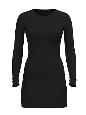 SoSoftâ¢ Modal Wide-Rib Long-Sleeve Henley Dress