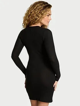 SoSoftâ¢ Modal Wide-Rib Long-Sleeve Henley Dress