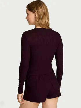 SoSoftâ¢ Modal Wide-Rib Long-Sleeve Henley & Shorts Set