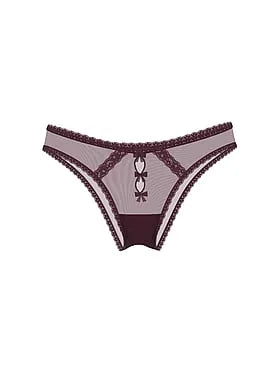 Sheer Lace-Trim Brazilian Panty