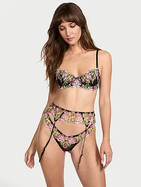 Wisteria Embroidery Garter Belt