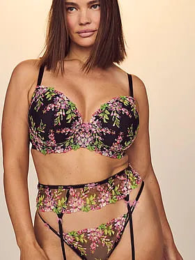 Wisteria Embroidery Garter Belt