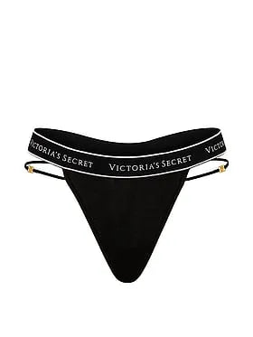 Logo Cotton Strappy Thong Panty