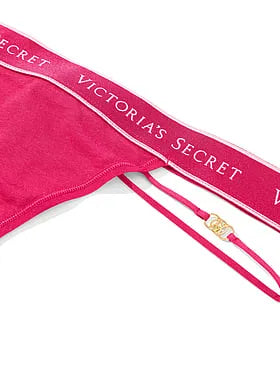 Logo Cotton Strappy Thong Panty