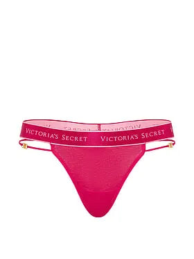 Logo Cotton Strappy Thong Panty