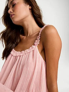 Pleated Ruffle Babydoll Set