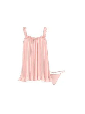 Pleated Ruffle Babydoll Set