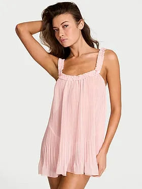 Pleated Ruffle Babydoll Set