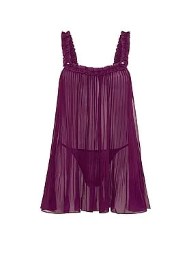 Pleated Ruffle Babydoll Set
