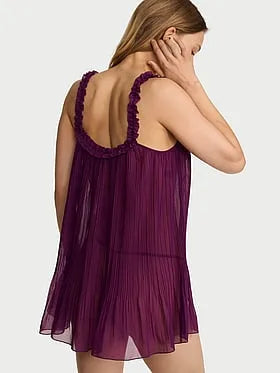 Pleated Ruffle Babydoll Set