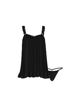 Pleated Ruffle Babydoll Set
