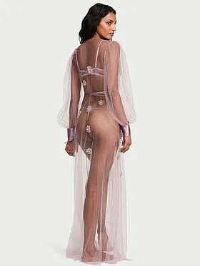 Atelier Victoria's Secret Ethereal Embellished Tulle Long Robe