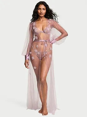 Atelier Victoria's Secret Ethereal Embellished Tulle Long Robe