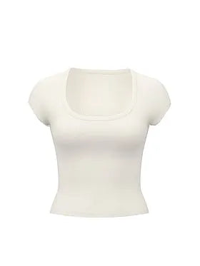 Vintage Ribbed Scoop Tee