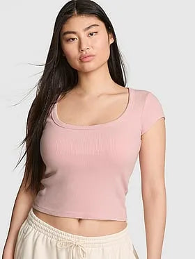 Vintage Ribbed Scoop Tee