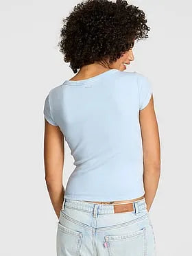 Vintage Ribbed Scoop Tee