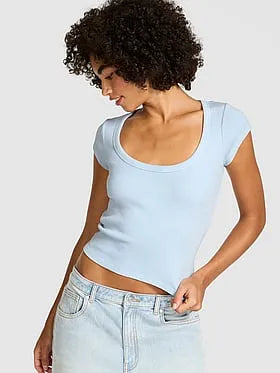 Vintage Ribbed Scoop Tee