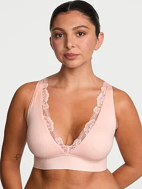 Mastectomy Lace-Trim Plunge Bralette