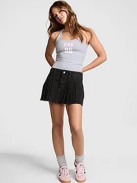 Denim by PINK Pleated Mini Skirt