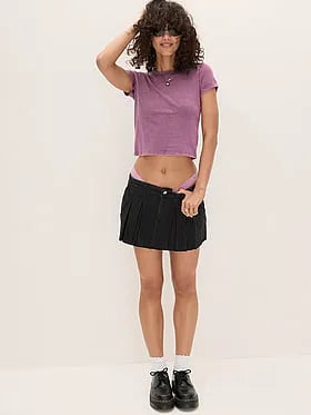 Denim by PINK Pleated Mini Skirt
