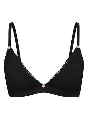 Cotton Shadow Stripe Unlined Triangle Bralette