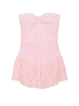 PINK x LoveShackFancy Strapless Lace Mini Dress