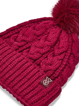 Cozy Cable-Knit Pom Beanie