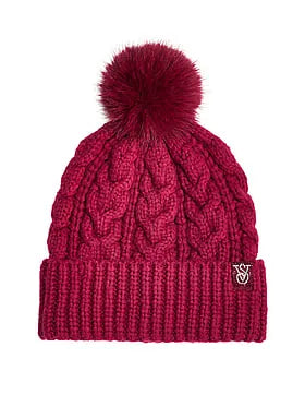 Cozy Cable-Knit Pom Beanie