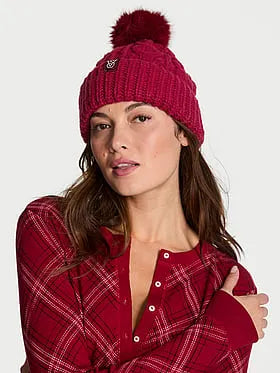 Cozy Cable-Knit Pom Beanie