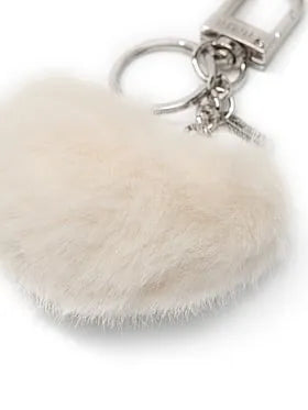 Faux-Fur Heart Keychain Charm