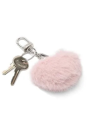 Faux-Fur Heart Keychain Charm