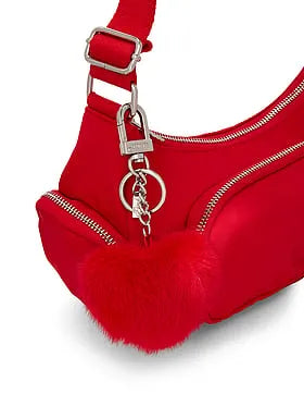 Faux-Fur Heart Keychain Charm