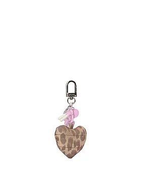 Quilted Puï¬er Heart Keychain Charm