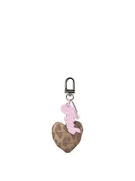 Quilted Puï¬er Heart Keychain Charm