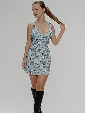 Emilia Satin Floral Mini Dress